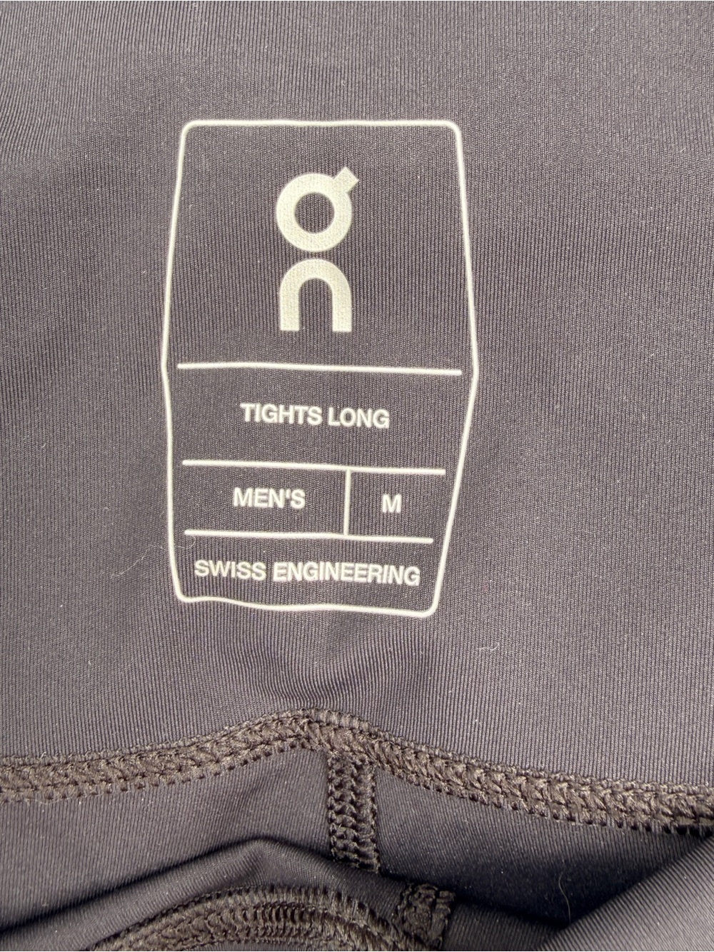 On Running Black Performance Leggings with Ribbed Knee Panels - Picture 2 of 2